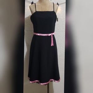 A. Byer Black w Pink Fit & Flare Dress  Size 13 NWT